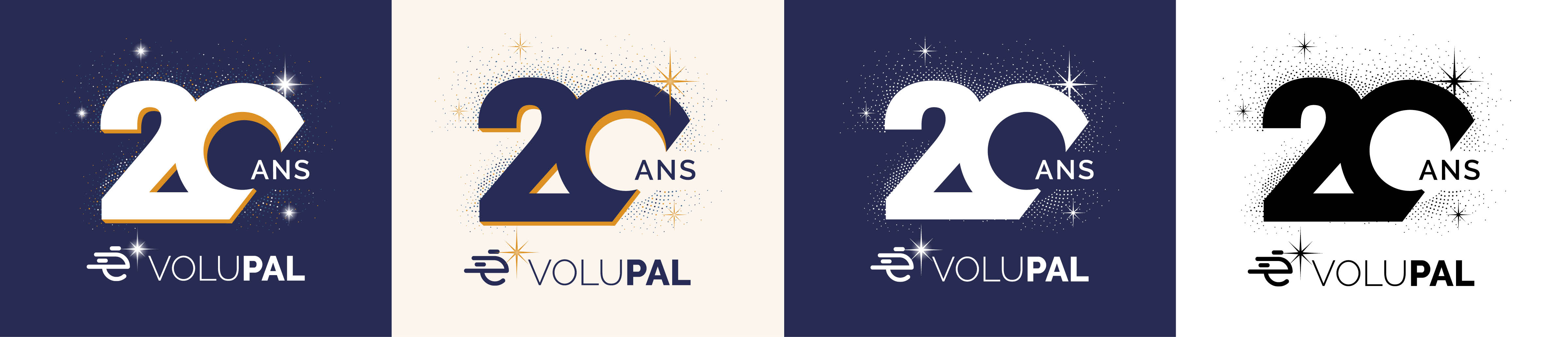 VOLUPAL 20 ANS PALETTE PAILLETTES logo des 20 ans